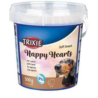 Papírenské zboží - Soft Snack Happy Hearts - srdíčka jehněčí s rýží, kyblík 500 g 