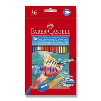 Papírenské zboží - Akvarelové pastelky Faber-Castell 36 barev + štětec