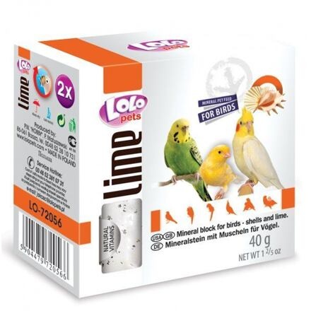 Papírenské zboží - LOLOpets LIME minerální kámen s mušlemi pro ptáky 40 g 