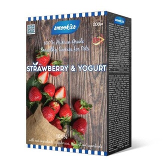 Papírenské zboží - SMOOKIES Premium STRAWBERRY - jahodové sušenky 100% human grade, 200g 