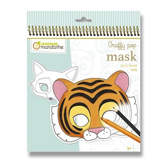 Papírenské zboží - Omalovánky Avenue Mandarine Graffy Pop Mask Zvířátka