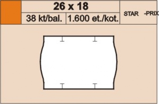 Papírenské zboží - Cenové etikety 26x18 start bílé