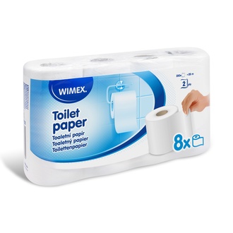 Papírenské zboží - Toaletní papír (FSC Mix) 2vrstvý bílý průměr 10,5cm 28m 250 útržků [8 ks]