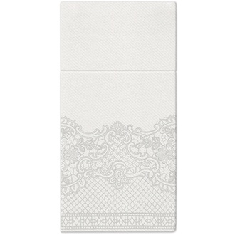 Papírenské zboží - Kapsy na příbory PAW Airlaid 40x40cm Royal Lace Silver [25 ks]